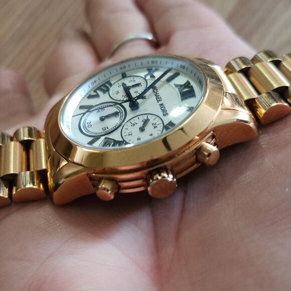 Michael Kors Girls Wristwatch Cooper Chronograph Rose Gold-Tone Date Calendar - Picture 6 of 15